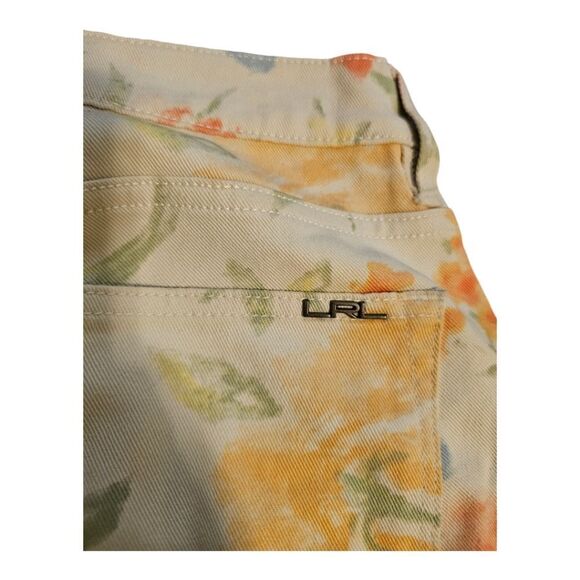 LAUREN RALPH LAUREN (LRL) Floral Modern Straight Ankle Denim Jeans - Size 10 - Picture 6 of 10